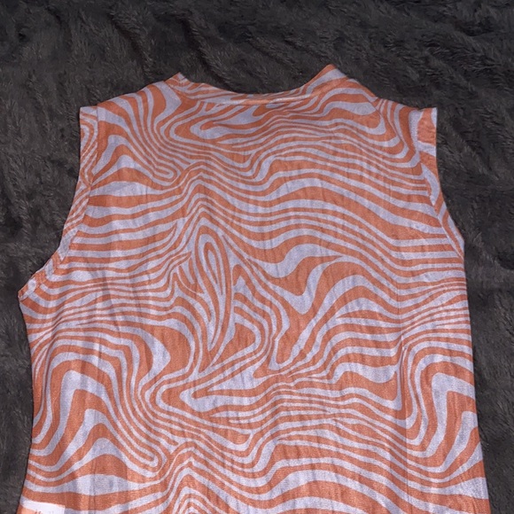 🎀Sheer Orange and Grey sleeveless bodysuit! - Picture 6 of 11